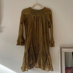 Women midi dress ivy green